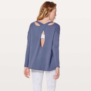 lululemon athletica blue yoga shirt